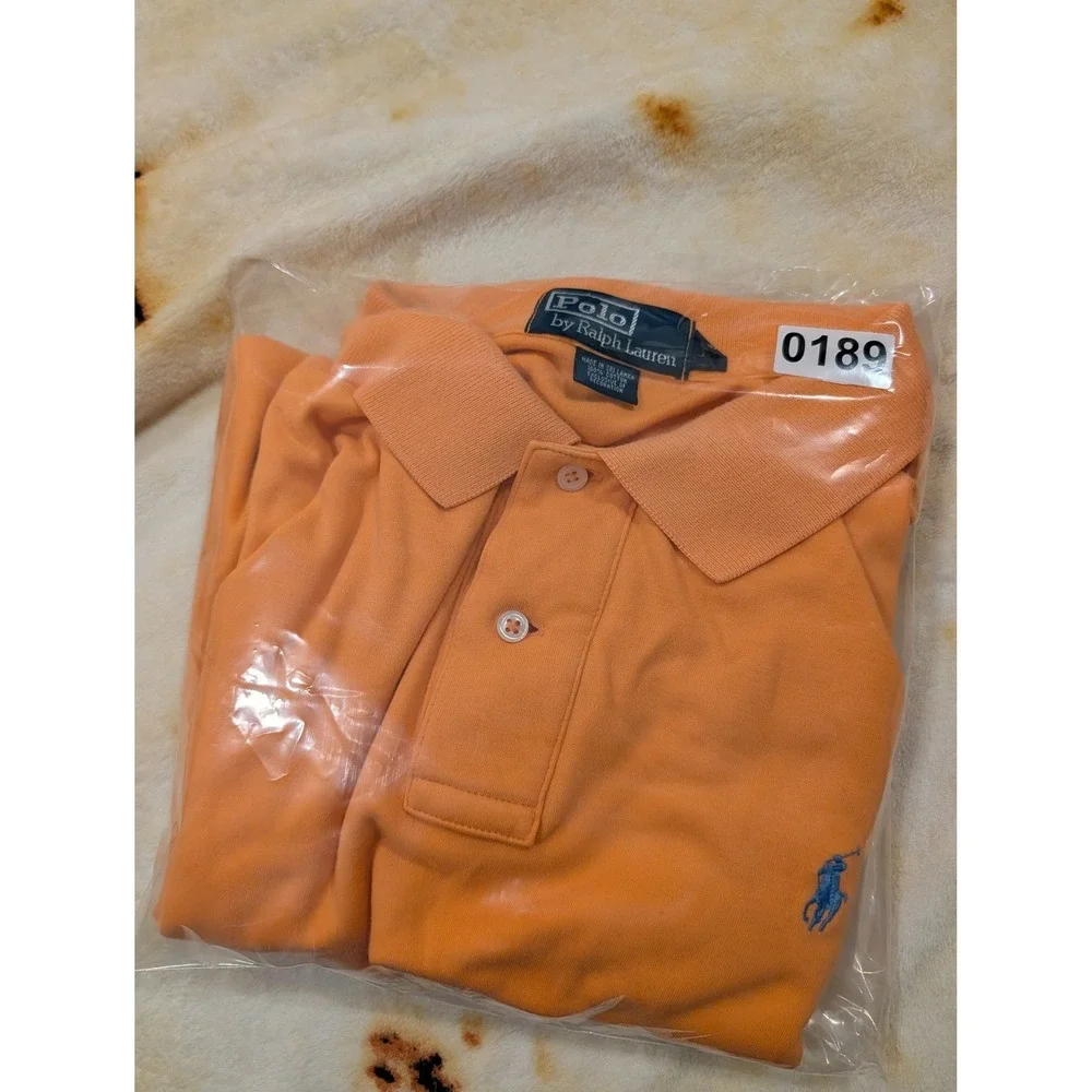 Polo Ralph Lauren Mens Orange Short Sleeve Cotton Polo Shirt Large Classic Fit